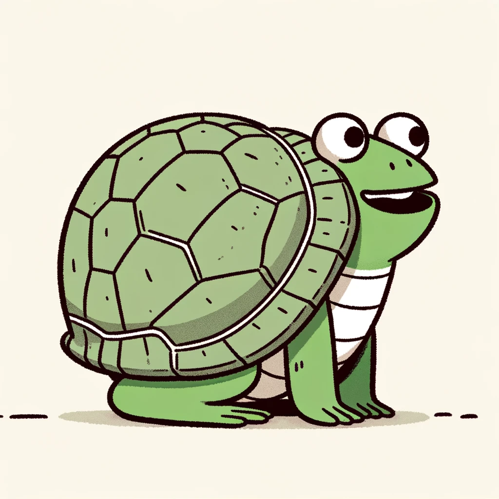 甲羅を背負ったカエルのイラスト